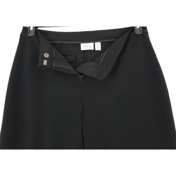 Chicos Collecton ~Woman Size 2(L)~ Black Straight Leg Designer Pants Stretch. - Picture 3 of 16